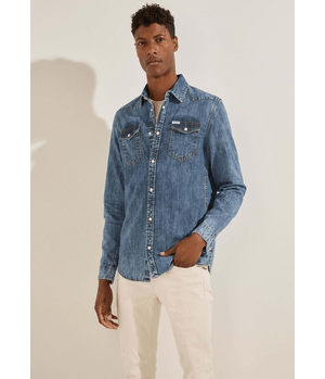 Camisa Guess Truckee Ls Shirt Utah Denim