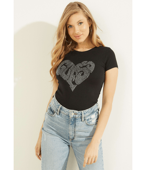 Polo Guess Ss Guess Heart R3 Jblk Negro