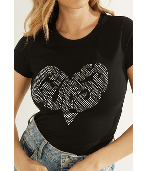 Polo Guess Ss Guess Heart R3 Jblk Negro