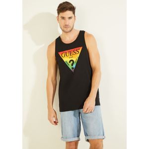 Polo Guess Bsc Tank Pride Triangle Logo Jblk Negro