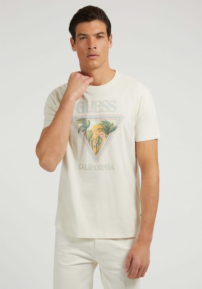 POLO GUESS Ss Bsc Desert Triangle Tee F0F8 BLANCO