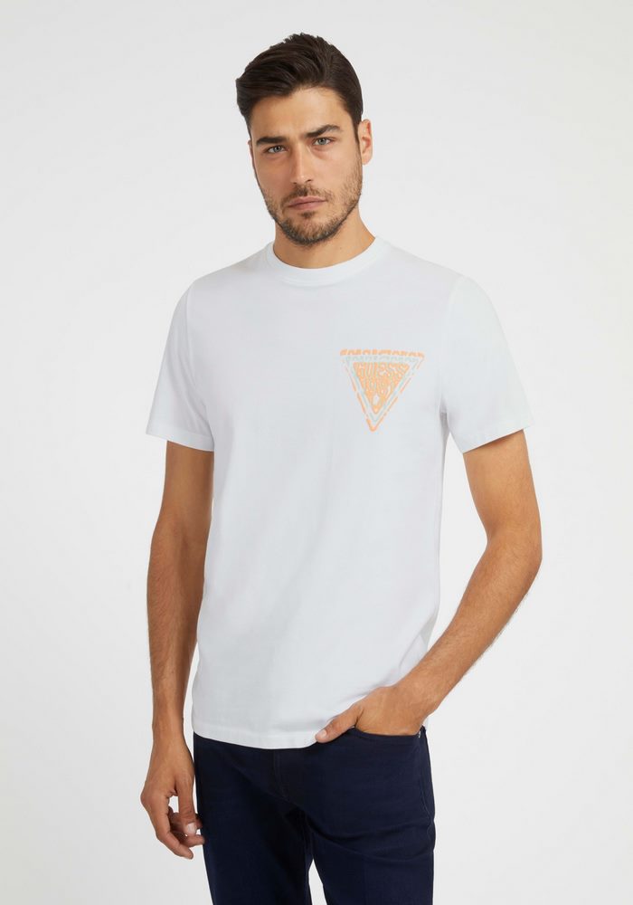 POLO GUESS Ss Cn Puff Small Triangle Tee G011 BLANCO