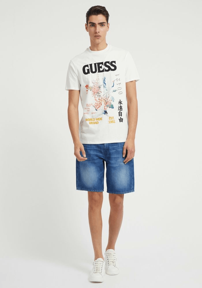 POLO GUESS Ss Bsc Tokyo Collage Tee G018 BLANCO