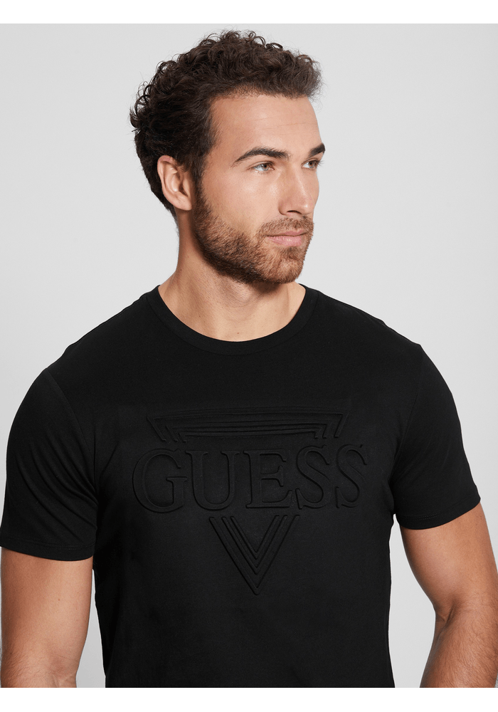 POLO GUESS Ss Bsc Embossed Guess Tee JBLK NEGRO